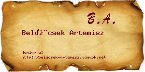 Belácsek Artemisz névjegykártya
